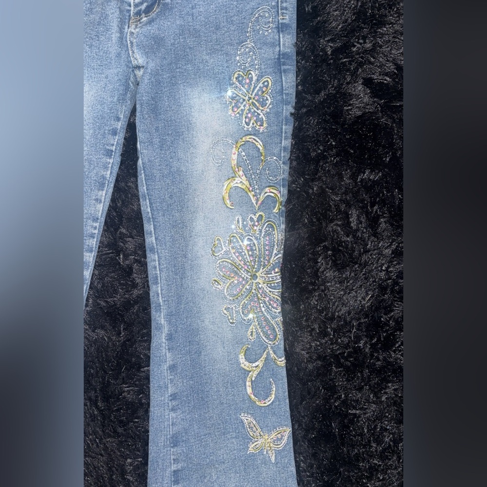 Embroidered Flare Jeans